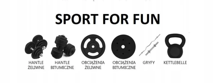 Obciążenie żeliwne 50kg zestaw 2x10kg + 6x5kg 28mm