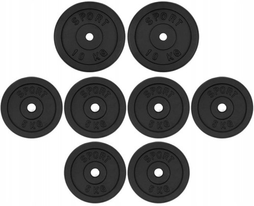 Obciążenie żeliwne 50kg zestaw 2x10kg + 6x5kg 31mm