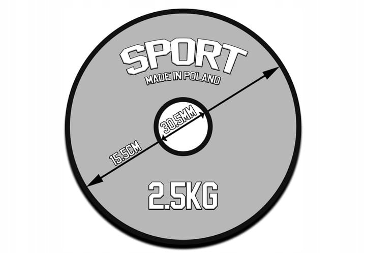 Obciążenie żeliwne kierownica 2,5kg talerz 30mm