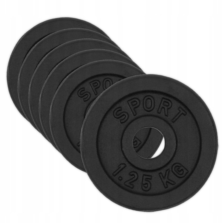 OBCIĄŻENIE ŻELIWNE 4x1,25kg talerz 31mm ZESTAW 5kg