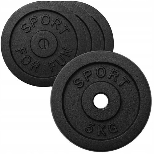 Obciążenie żeliwne 4x5kg talerz 28mm zestaw 20kg