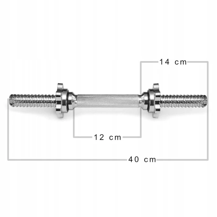 Zestaw 2 x Gryf krótki do hantli 40 cm 25 mm gryfik sztangielka do ćwiczeń