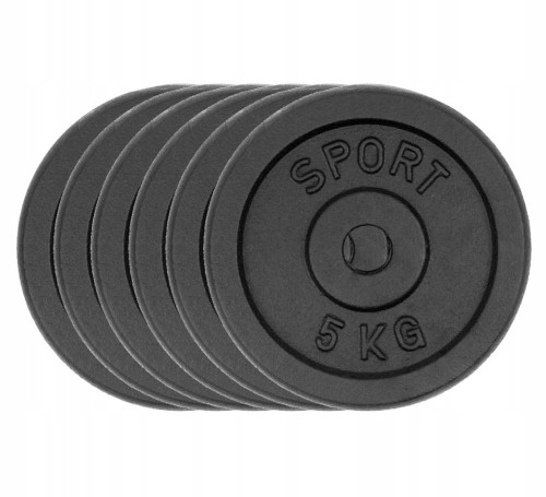 Talerz żeliwny 6x5kg Obciążenie 31mm zestaw 30kg