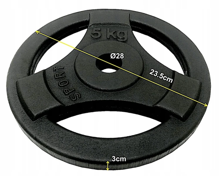 Talerz żeliwny 6x5 kierownica 30kg obciążenie 28mm