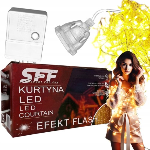 ŚWIATEŁKA ZEWNĘTRZNE 200 LED + 16 gratis Sople Girlandy na balkon kurtyna