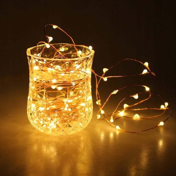 Lampki Druciki na baterie LED 100 OŚWIETLENIE ŚWIĘTA BARWA CIEPŁA