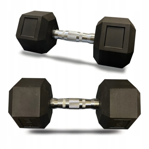 Hantla hantle hex żeliwny do ćwiczeń gumowany żeliwo 2x5kg powlekane