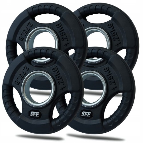 OBCIĄŻENIE OLIMPIJSKIE 4x1,25KG GUMOWANE 51MM WYTRZYMAŁE SOLIDNE ZESTAW