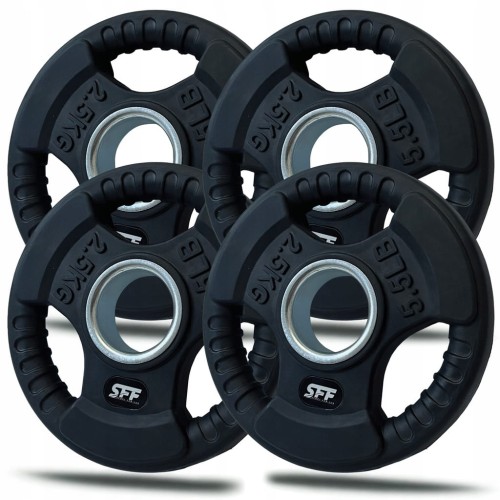 OBCIĄŻENIE OLIMPIJSKIE 4x2,5KG GUMOWANE 51MM WYTRZYMAŁE SOLIDNE ZESTAW