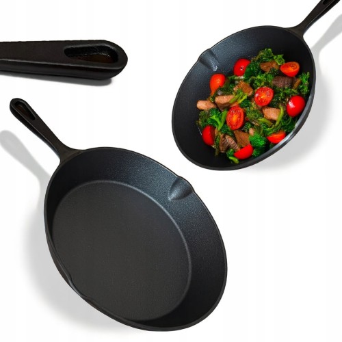 PATELNIA ŻELIWNA 25,5cm GRILL GAZ OGNISKO INDUKCJA ŻELIWNY