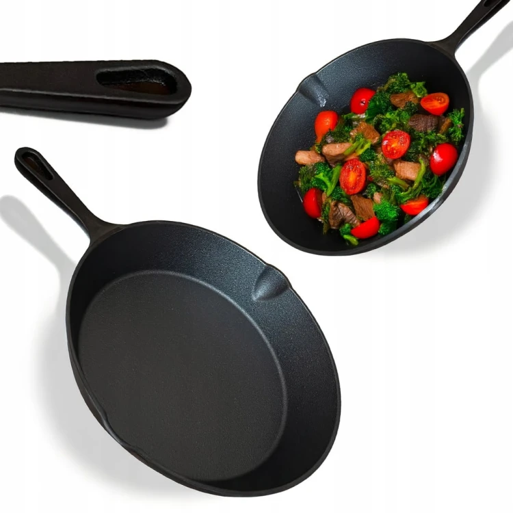 PATELNIA ŻELIWNA 25,5cm GRILL GAZ OGNISKO INDUKCJA ŻELIWNY