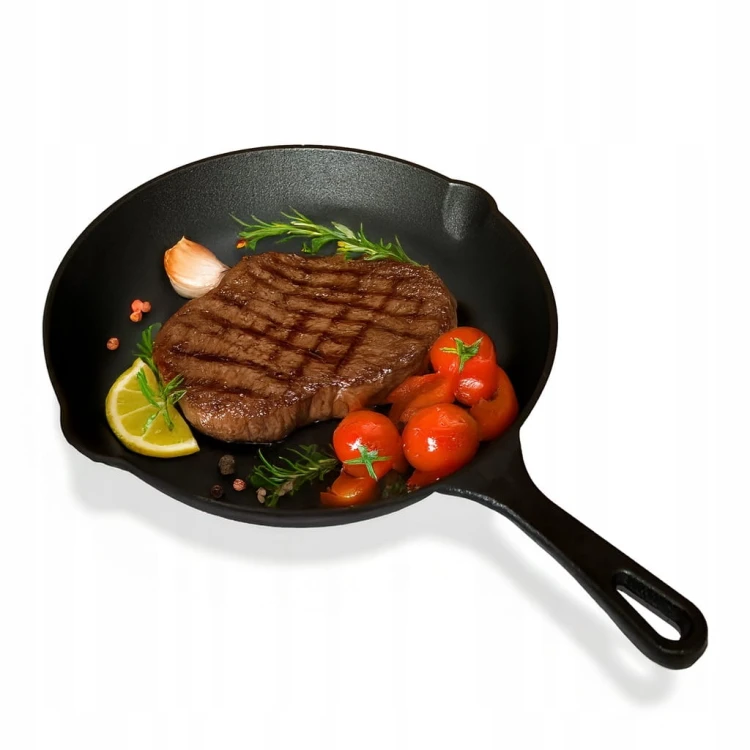 PATELNIA ŻELIWNA 25,5cm GRILL GAZ OGNISKO INDUKCJA ŻELIWNY