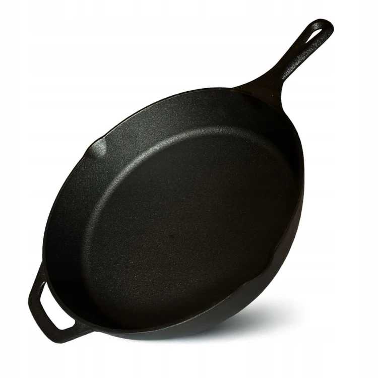 PATELNIA ŻELIWNA 30,5cm GRILL GAZ OGNISKO INDUKCJA UCHWYT ŻELIWNY