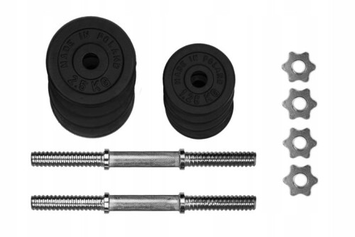 HANTLE ŻELIWNE 2x10 kg gryfy 28 mm! Regulowane Talerze zestaw 20kg