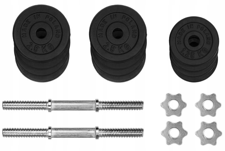 HANTLE ŻELIWNE 2x15kg gryfy 28mm talerze obciążenie regulowane zestaw 30kg