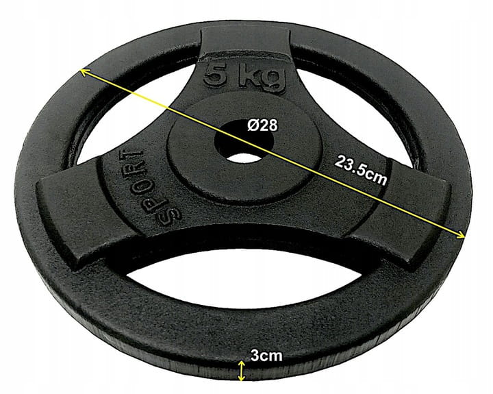 Obciążenie żeliwne 5 kg talerz kierownica 28mm
