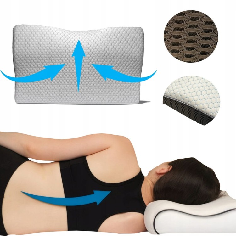 MEMORY PODUSZKA ORTOPEDYCZNA PROFILOWANA DO SPANIA MEMORY FOAM