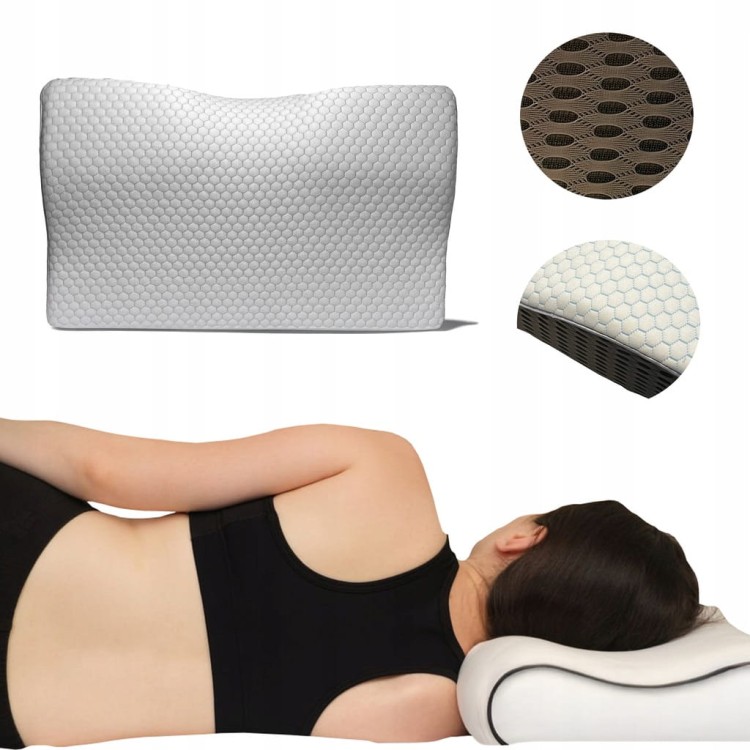 MEMORY PODUSZKA ORTOPEDYCZNA PROFILOWANA DO SPANIA MEMORY FOAM