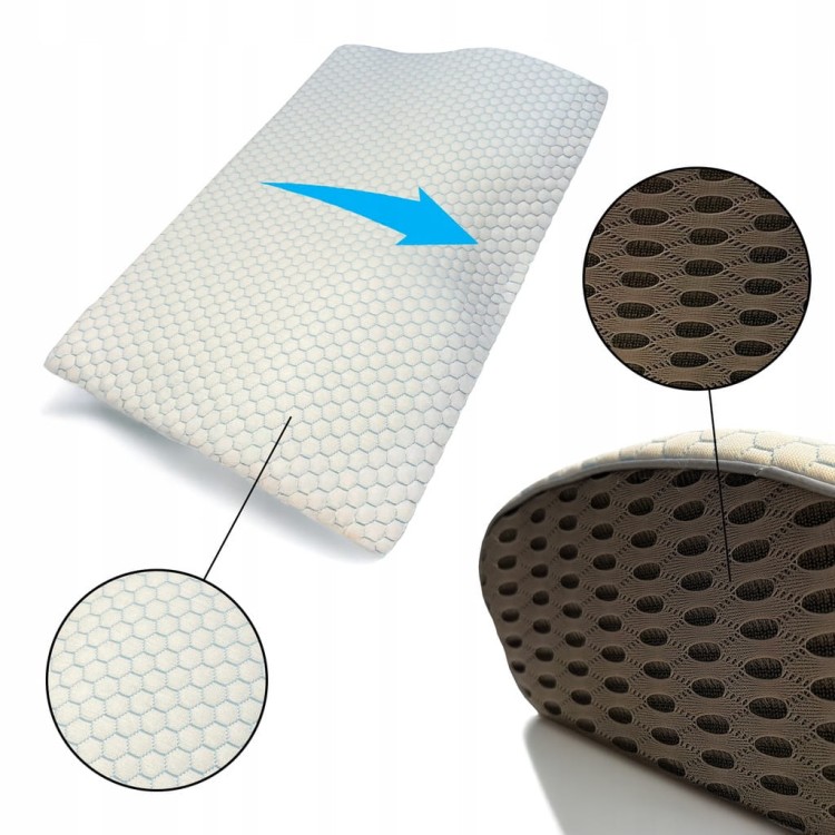MEMORY PODUSZKA ORTOPEDYCZNA PROFILOWANA DO SPANIA MEMORY FOAM