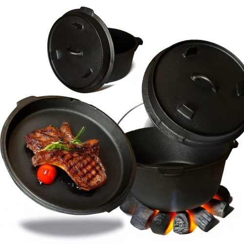 ŻELIWNY KOCIOŁEK MYŚLIWSKI GARNEK WĘGIERSKI NA KUCHENKE OGNISKO GRILL 4,5L