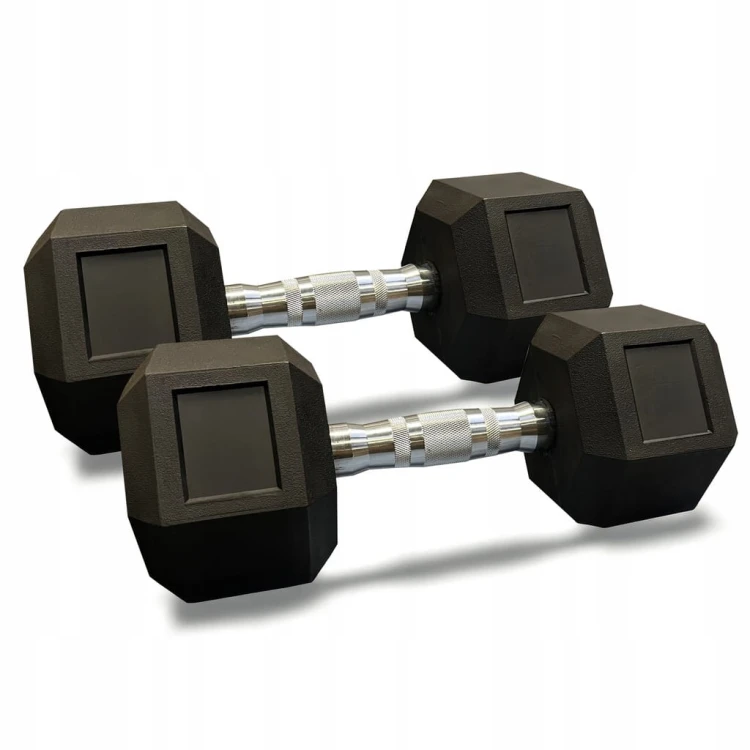 Hantla hantle hex żeliwny do ćwiczeń gumowany żeliwo 2x3kg powlekane