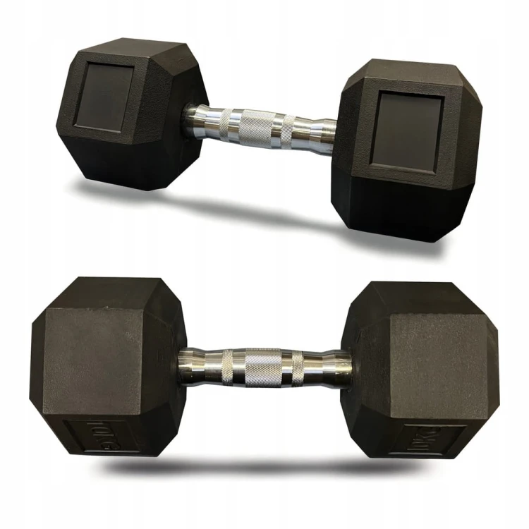 Hantla hantle hex żeliwny do ćwiczeń gumowany żeliwo 2x3kg powlekane