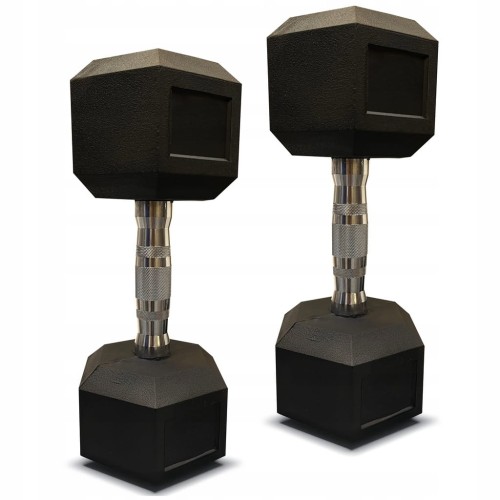 Hantla hantle hex żeliwny do ćwiczeń gumowany żeliwo 2x30kg powlekane