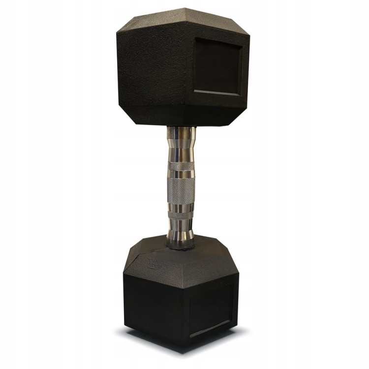 Hantla hantle hex żeliwny do ćwiczeń gumowany żeliwo 27,5kg powlekane