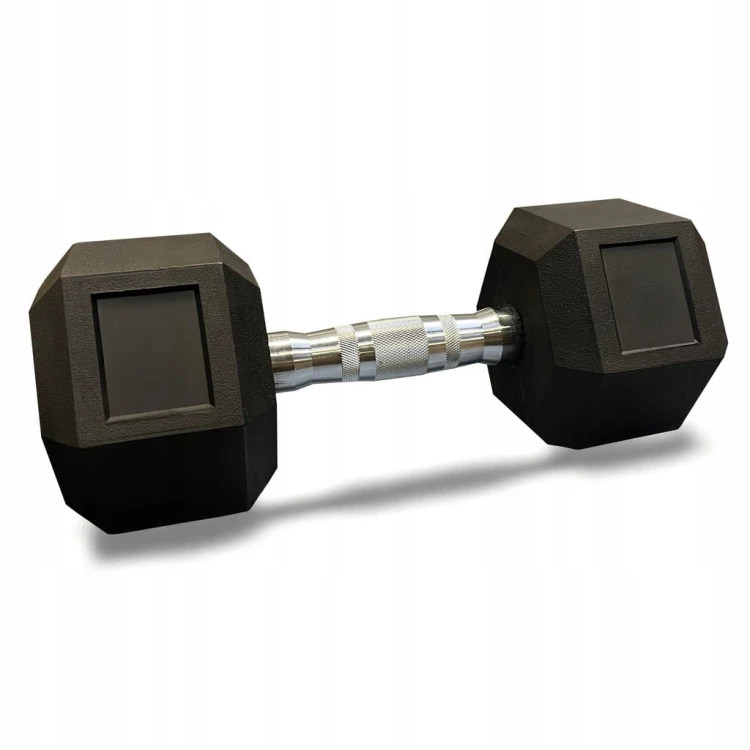 Hantla hantle hex żeliwny do ćwiczeń gumowany żeliwo 17,5kg powlekane