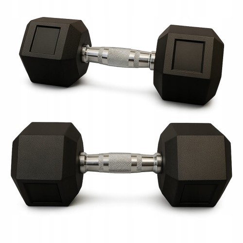 Hantla hantle hex żeliwny do ćwiczeń gumowany żeliwo 7kg powlekane