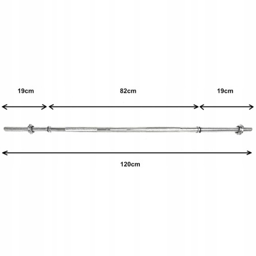 Gryf Prosty stalowy sztanga 120cm 28mm stalowy