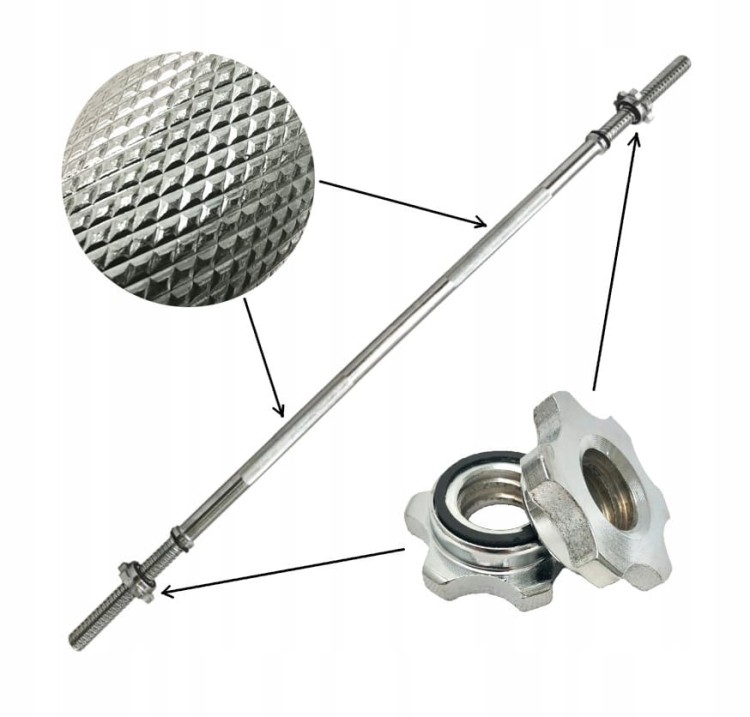 Gryf Prosty stalowy sztanga 120cm 28mm stalowy