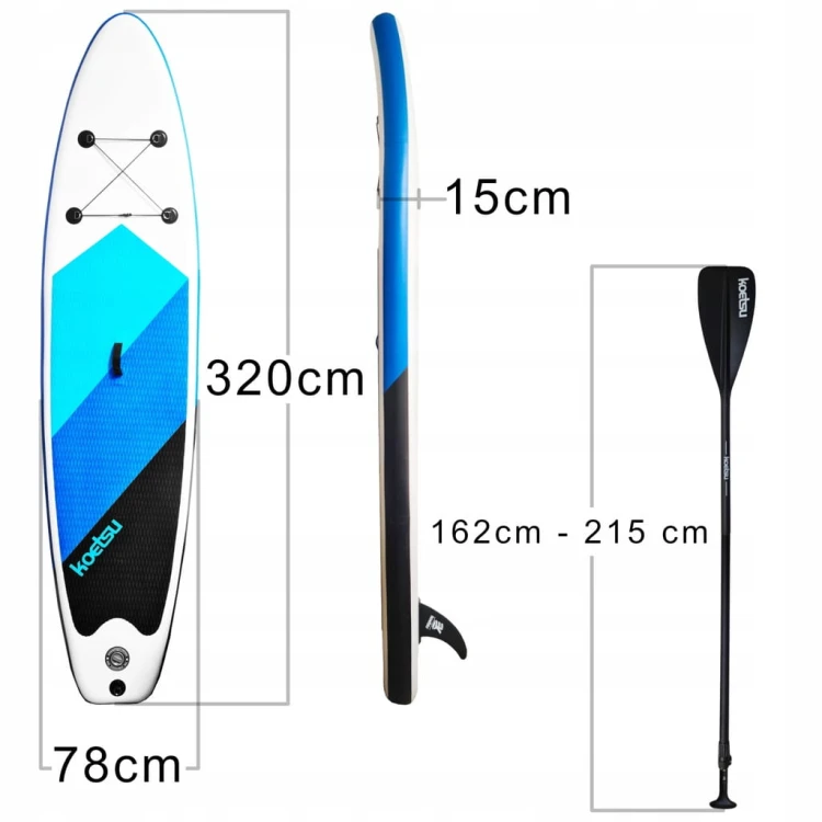 SUP Board 320 cm zestaw do pływania pompka wiosło plecak dmuchany pompowany