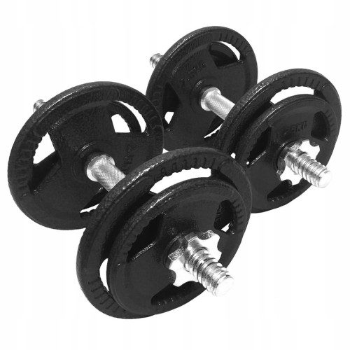 HANTLE ŻELIWNE 2x10kg gryf Talerze zestaw 20kg