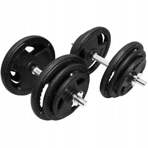 HANTLE ŻELIWNE 2x20kg gryf Talerze zestaw 40kg