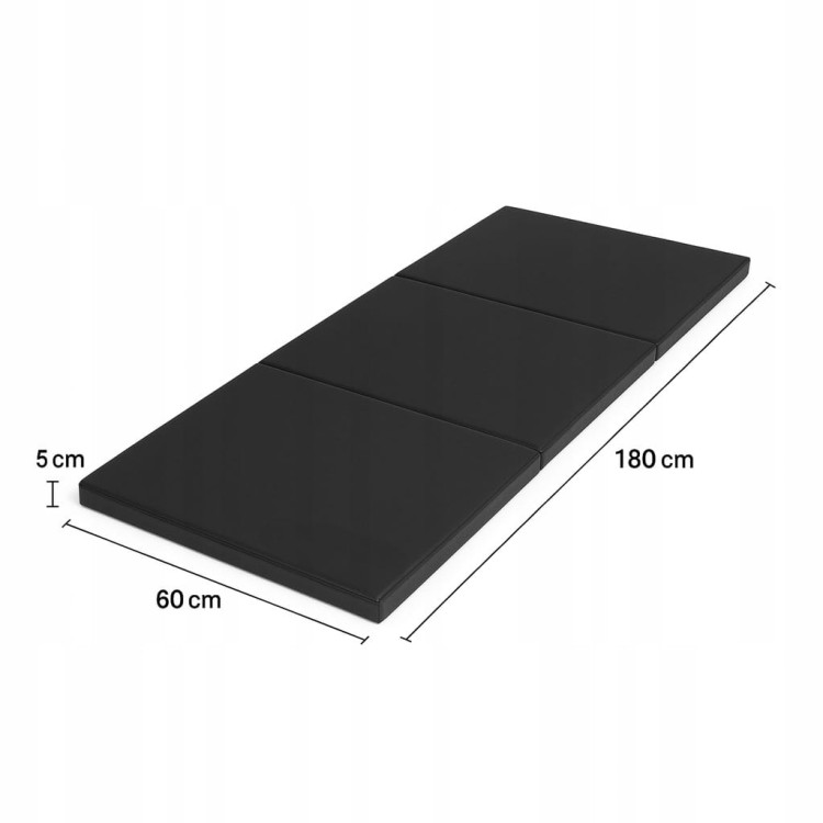 Materac gimnastyczny składany 180cm ciemnoszary do masażu fizjoterapii 5cm