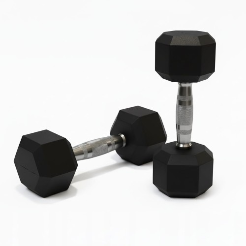 Hantla hantle hex żeliwny do ćwiczeń gumowany żeliwo 2x8kg powlekane