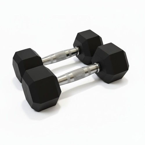 Hantla hantle hex żeliwny do ćwiczeń gumowany żeliwo 2x4kg powlekane