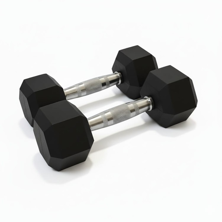 Hantla hantle hex żeliwny do ćwiczeń gumowany żeliwo 2x4kg powlekane