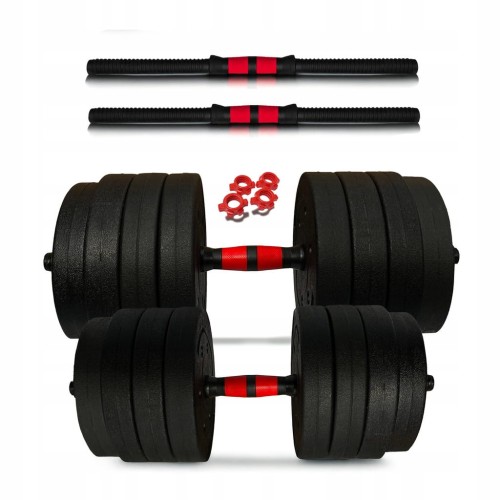 Hantle bitumiczne 2x22,5KG regulowane talerz kompozytowy + 2x gryf 51 cm