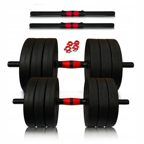 Hantle bitumiczne 2x17,5KG regulowane talerz kompozytowy + 2x gryf 51 cm