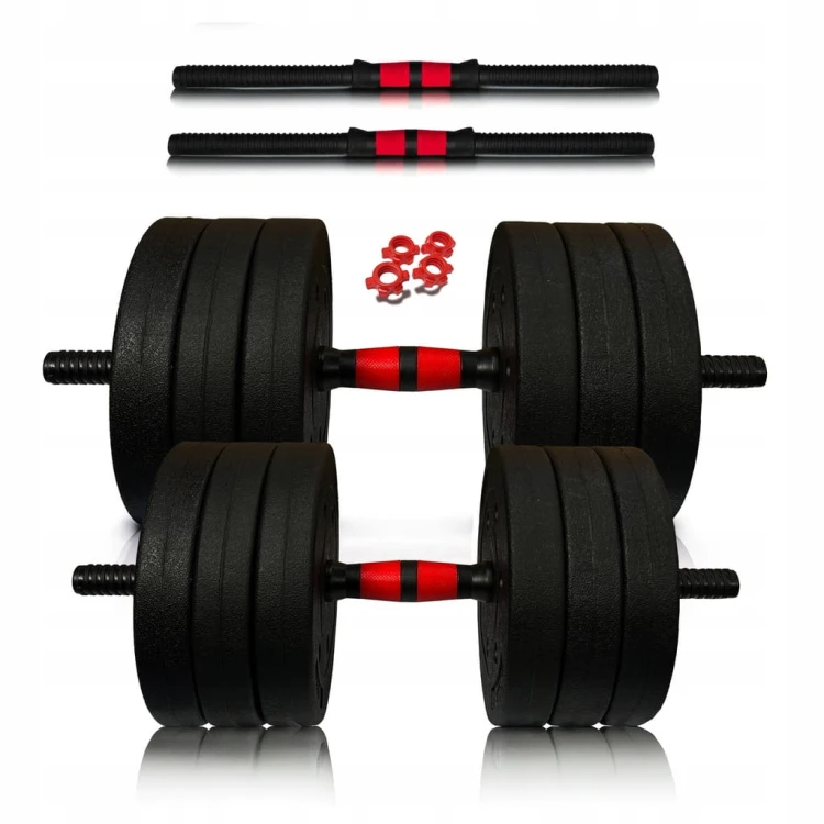 Hantle bitumiczne 2x17,5KG regulowane talerz kompozytowy + 2x gryf 51 cm