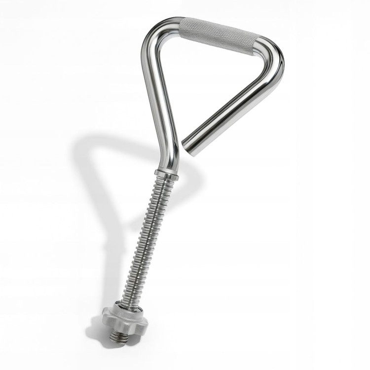 Uchwyt żeliwny gryf kettlebell chromowany ryflowany regulowany