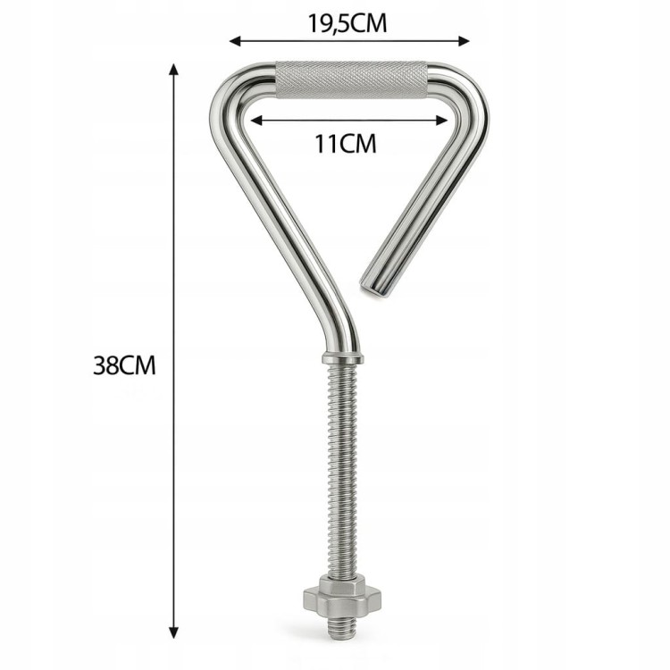 Uchwyt żeliwny gryf kettlebell chromowany ryflowany regulowany