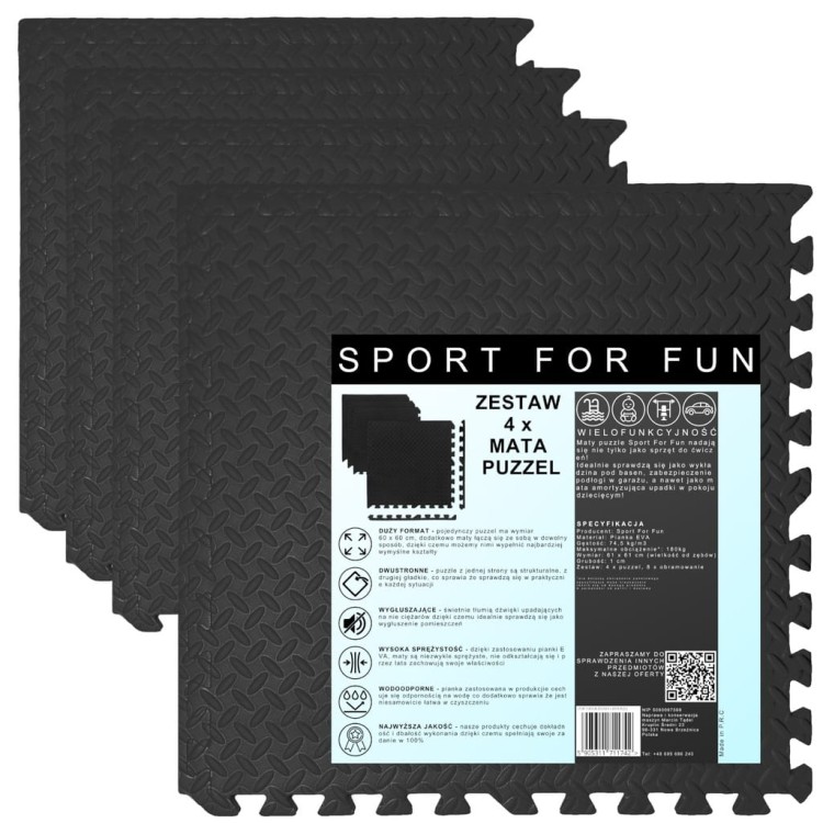 Mata puzzle 6 SZT pod sprzęt do ćwiczeń piankowe 60 cm ochronne EVA