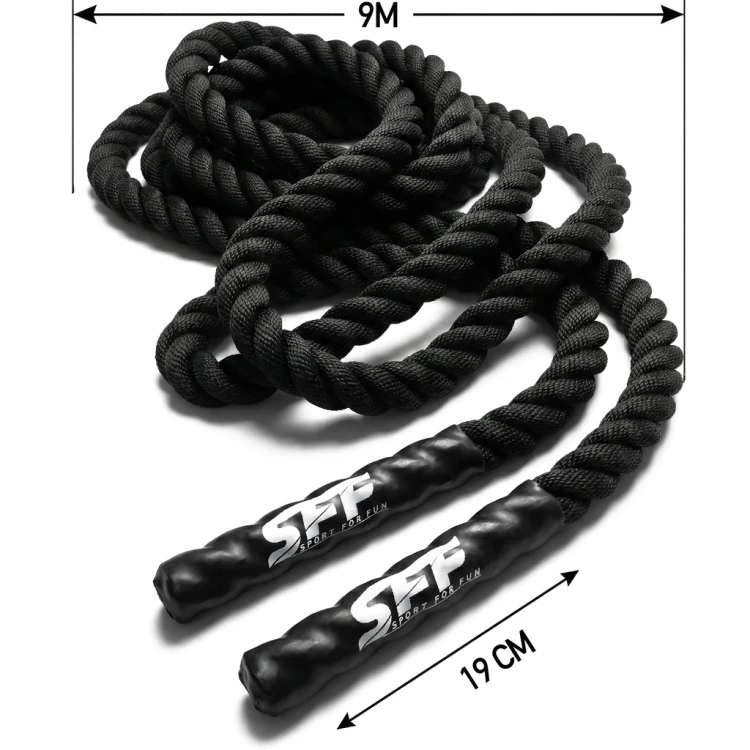 LINA TRENINGOWA POWER BATTLE ROPE SIŁOWNIA 9 METRÓW CROSSFIT DO ĆWICZEŃ