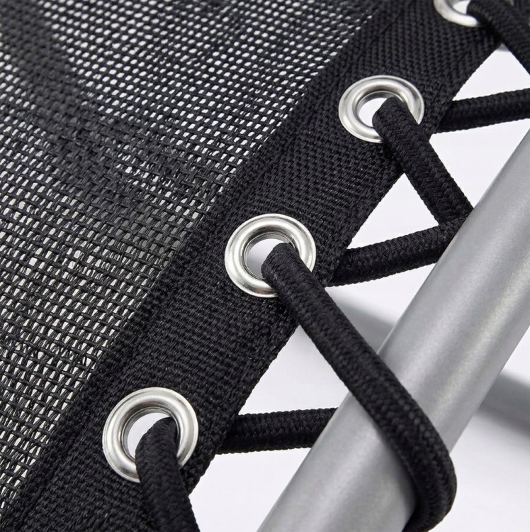 Leżak Składany Zero Gravity czarny ogrodowy lekki z poduszką regulacją