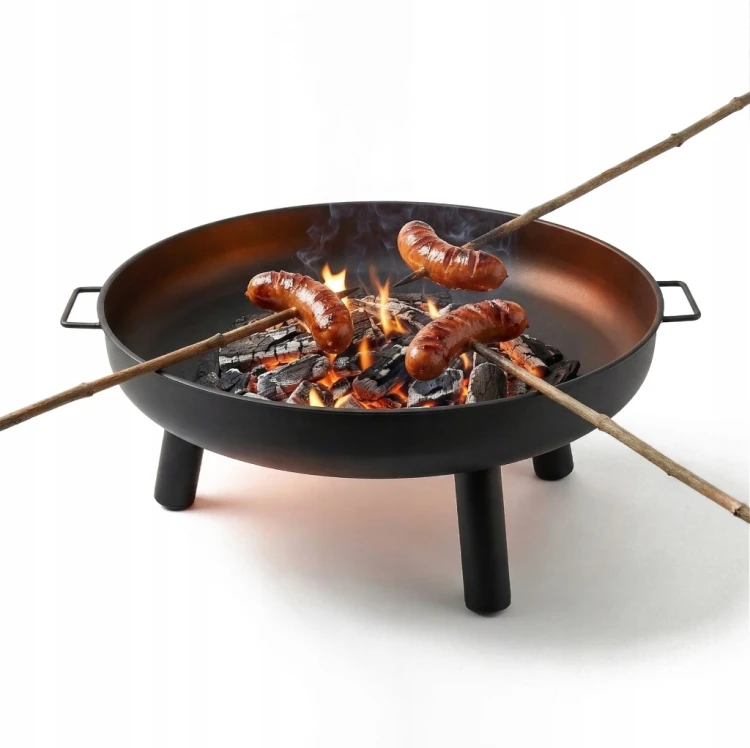 Palenisko OGRODOWE 80 cm pod grill kociołek ognisko stalowe czarne duże