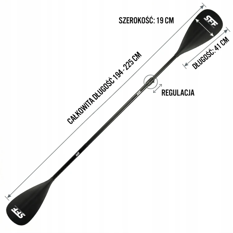 SKŁADANE WIOSŁO DO DESKI SUP 2w1 REGULOWANE 4-CZĘŚCIOWE 225CM KAJAKOWE