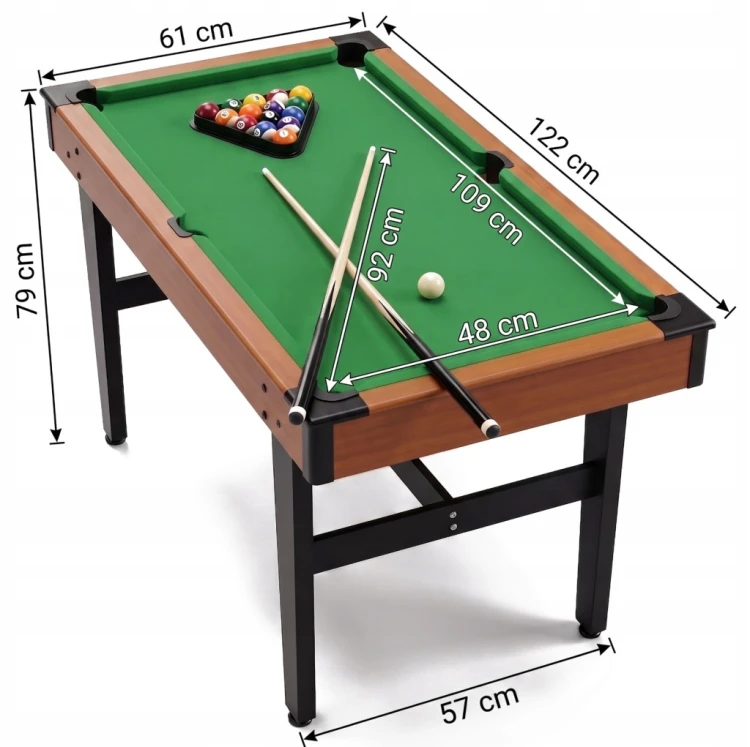 Stół bilardowy POOL 4,5 FT stół do bilarda 54" 122x61cm akcesoria zestaw